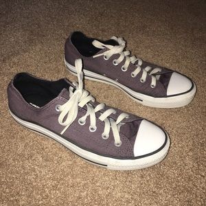 Purple double tounge converse